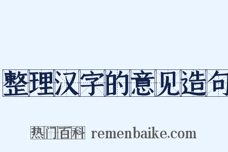 整理汉字的意见造句是什么意思的图片